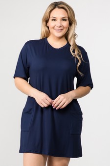 Women's Two Pocket T-Shirt Dress style 4