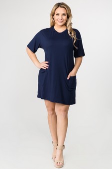 Women's Two Pocket T-Shirt Dress style 5