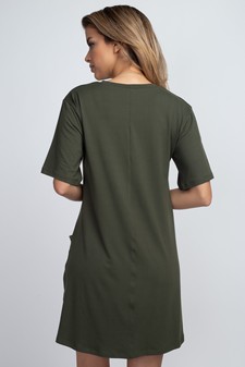 ** NY ONLY **Women's Two Pocket T-Shirt Dress style 4