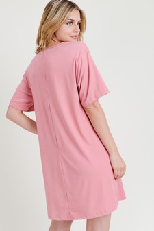 Women's Two Pocket T-Shirt Dress style 4