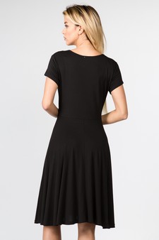 Women's V-Neck Surplice Casual Swing Dress style 4
