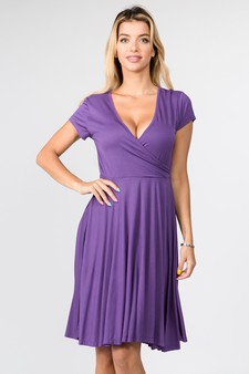 Women's V-Neck Surplice Casual Swing Dress style 2