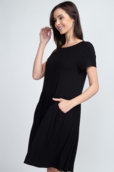 Women's Short Sleeve Babydoll Dress with Pockets style 5