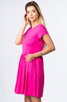 Women's Short Sleeve Babydoll Dress with Pockets style 2