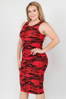 Women's Camouflage Midi Bodycon Dress style 2