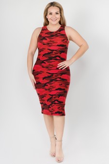 Women's Camouflage Midi Bodycon Dress style 4