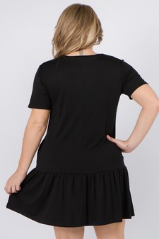 Women's Short Sleeve Peplum Hem Dress style 3