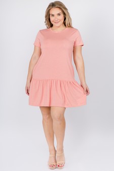 Women's Short Sleeve Peplum Hem Dress style 4