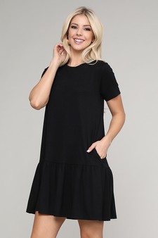 Women's Short Sleeve Peplum Hem Dress style 3