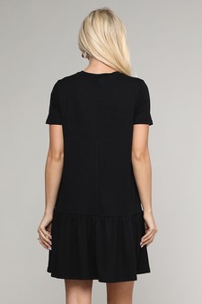 Women's Short Sleeve Peplum Hem Dress style 4