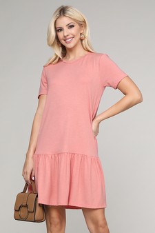 Women's Short Sleeve Peplum Hem Dress style 2