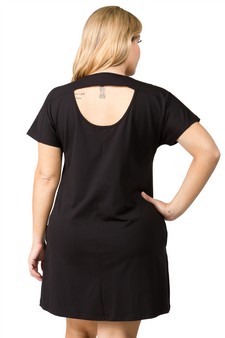 Women's Short Sleeve Cut Out Back Dress with Pockets style 4