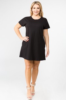 Women's Short Sleeve Cut Out Back Dress with Pockets style 5