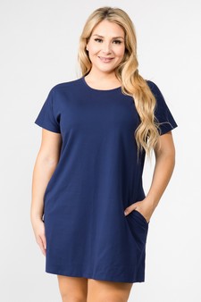 Women's Short Sleeve Cut Out Back Dress with Pockets style 4