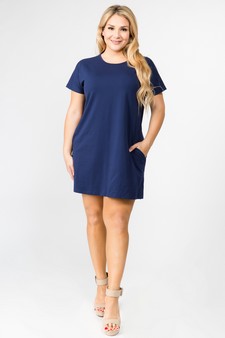 Women's Short Sleeve Cut Out Back Dress with Pockets style 5