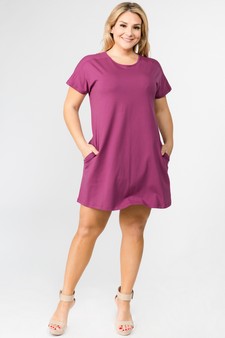 Women's Short Sleeve Cut Out Back Dress with Pockets style 5