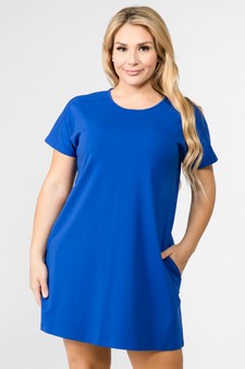 Women's Short Sleeve Cut Out Back Dress with Pockets style 2