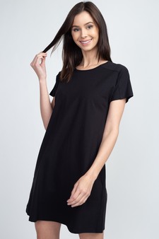 Women's Short Sleeve Cut Out Back Dress with Pockets style 2