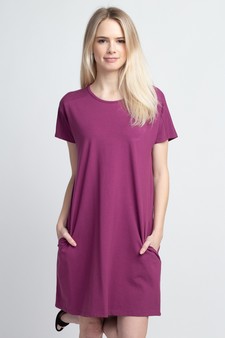 Women's Short Sleeve Cut Out Back Dress with Pockets style 2