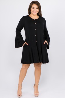 Women's Button Down Ruffle Hem Dress style 5