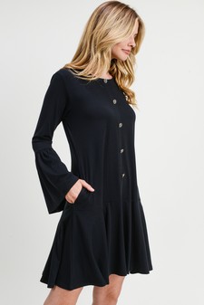 Women's Button Down Ruffle Hem Dress style 2