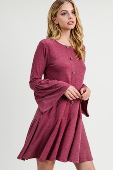 Women's Button Down Ruffle Hem Dress style 2