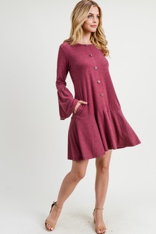 Women's Button Down Ruffle Hem Dress style 7