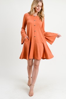 Women's Button Down Ruffle Hem Dress style 6