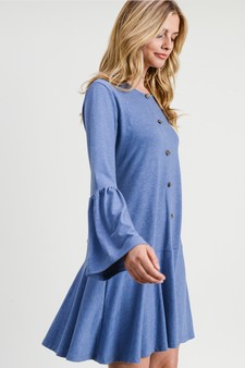 Women's Button Down Ruffle Hem Dress style 3