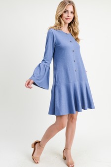 Women's Button Down Ruffle Hem Dress style 8