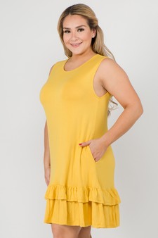 Women's Sleeveless Ruffle Dress with Pockets style 2