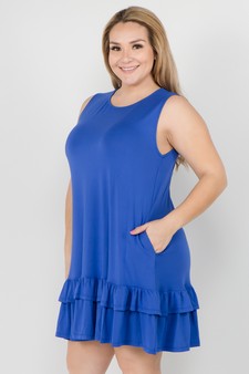 Women's Sleeveless Ruffle Dress with Pockets style 2