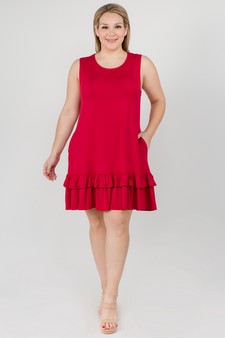 Women's Sleeveless Ruffle Dress with Pockets style 2