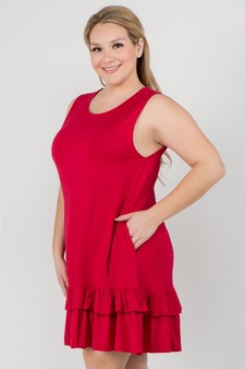 Women's Sleeveless Ruffle Dress with Pockets style 3