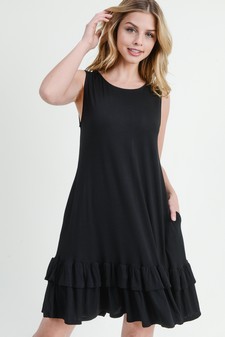 Women's Sleeveless Ruffle Dress with Pockets style 3