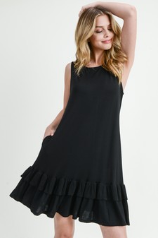 Women's Sleeveless Ruffle Dress with Pockets style 4