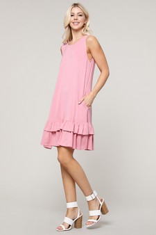 Women's Sleeveless Ruffle Dress with Pockets style 2