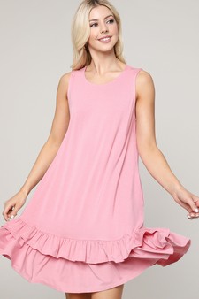 Women's Sleeveless Ruffle Dress with Pockets style 4