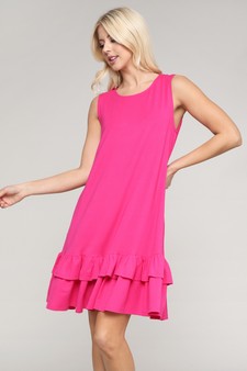 Women's Sleeveless Ruffle Dress with Pockets style 2