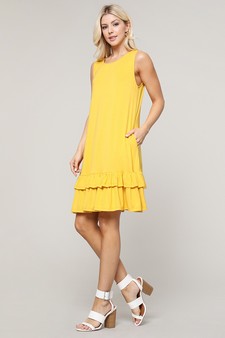 Women's Sleeveless Ruffle Dress with Pockets style 2