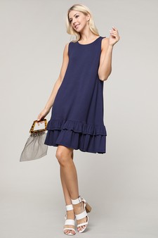 Women's Sleeveless Ruffle Dress with Pockets style 5