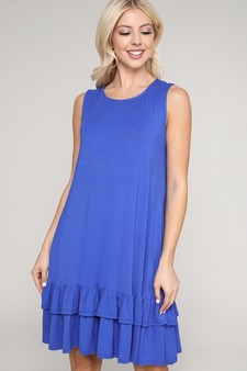 Women's Sleeveless Ruffle Dress with Pockets style 2