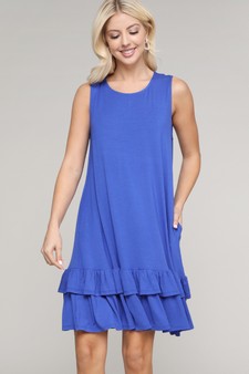 Women's Sleeveless Ruffle Dress with Pockets style 3