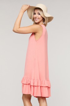 Women's Sleeveless Ruffle Dress with Pockets style 2