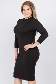 Women's Mock Neck Midi Bodycon Dress style 2