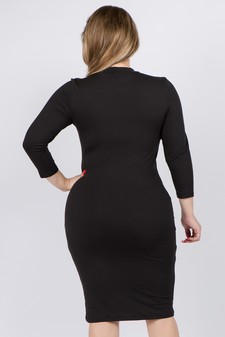 Women's Mock Neck Midi Bodycon Dress style 3