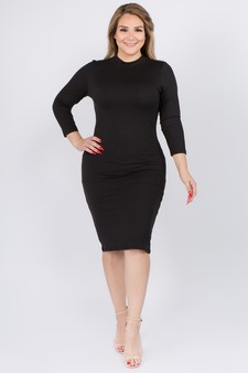 Women's Mock Neck Midi Bodycon Dress style 5