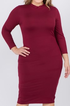 Women's Mock Neck Midi Bodycon Dress style 5