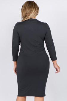 Women's Mock Neck Midi Bodycon Dress style 4