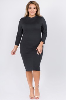 Women's Mock Neck Midi Bodycon Dress style 5